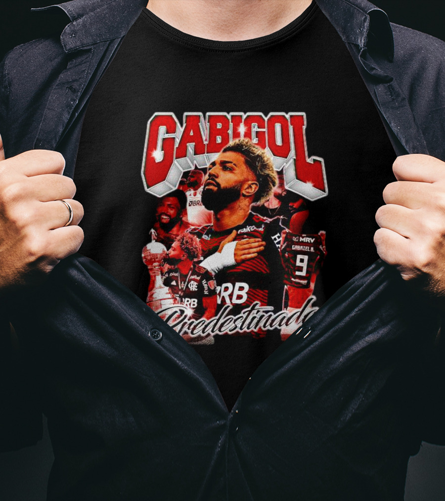 Gabigol Predestinado Flamengo Trophy Celebration Collage T-Shirt