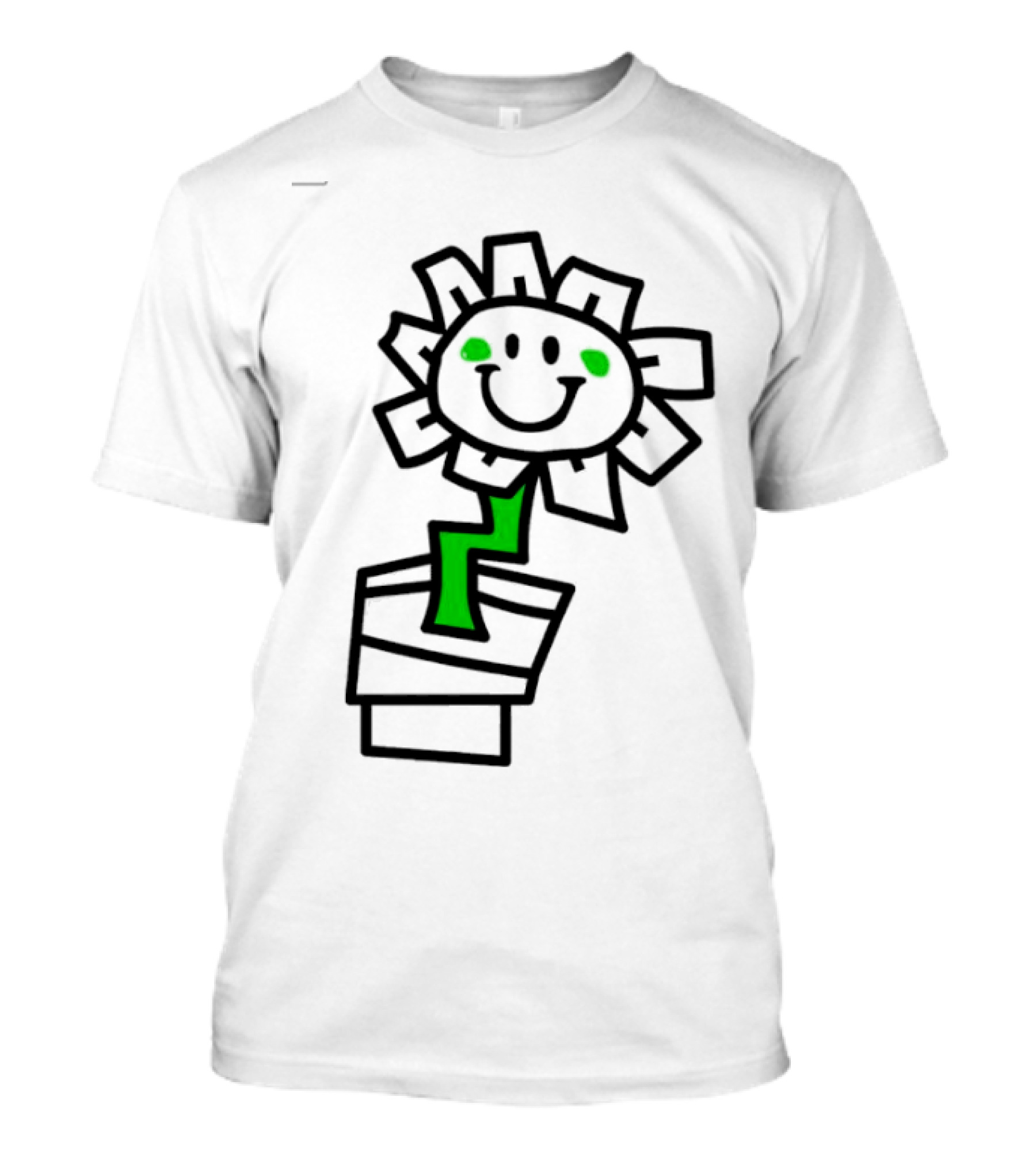 Green Day Kerplunk Smiling Flower With Black And Green T-Shirt