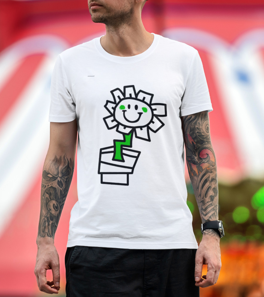 Green Day Kerplunk Smiling Flower With Black And Green T-Shirt