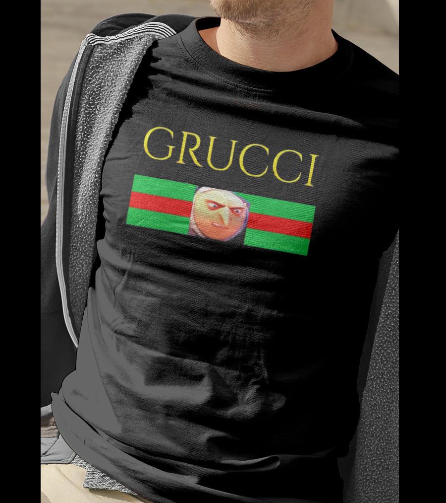 Grucci Meme Essential Minions Gru Face Red Green Stripe T-Shirt