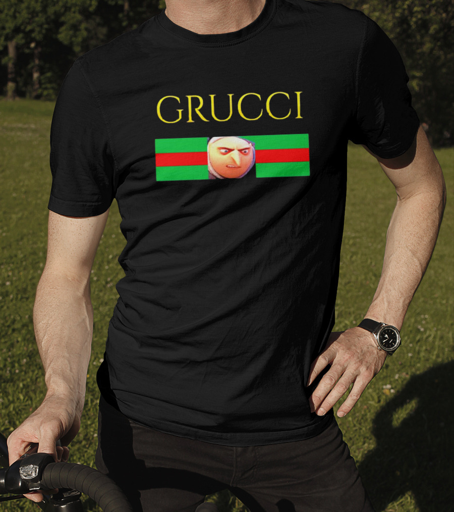 Grucci Meme Essential Minions Gru Face Red Green Stripe T-Shirt