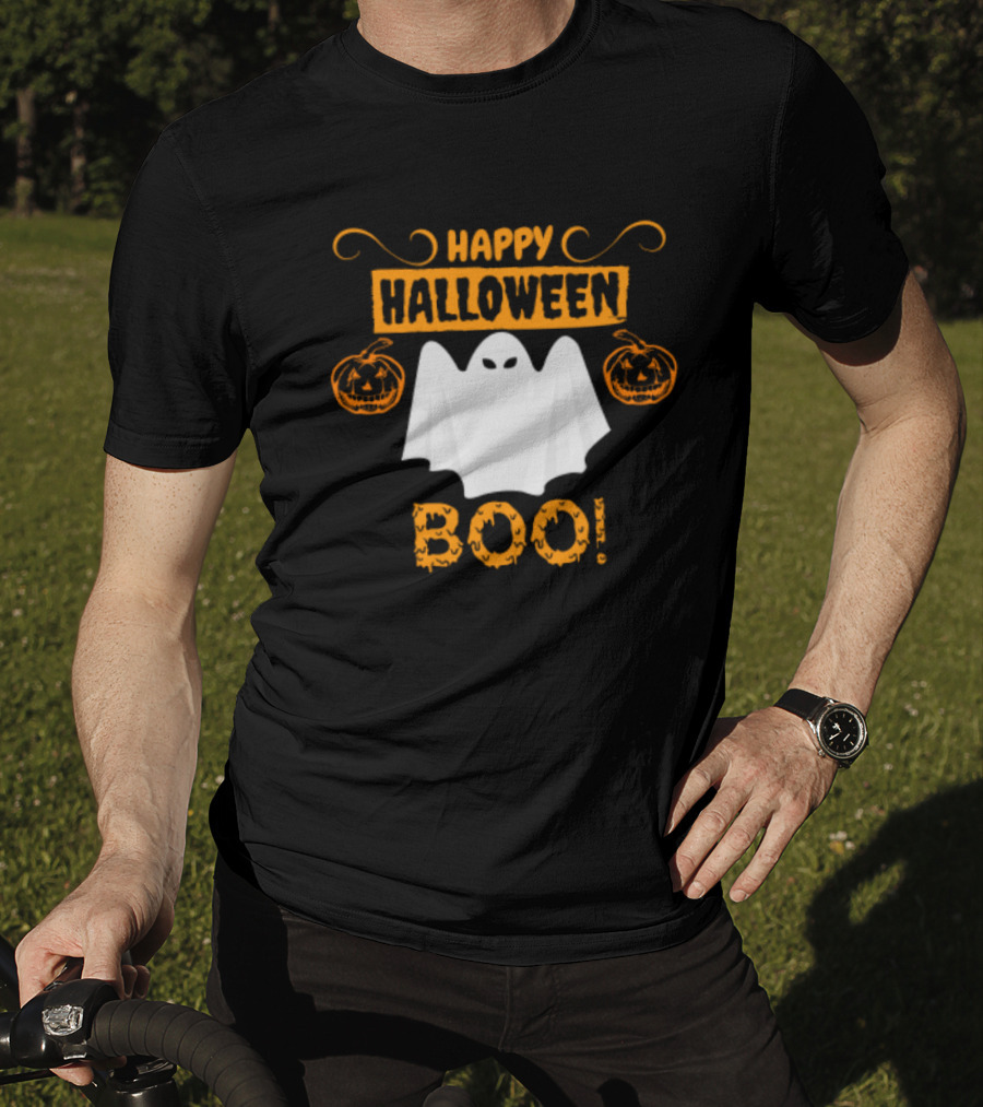 Happy Halloween Boo Ghost And Pumpkins Fun T-Shirt