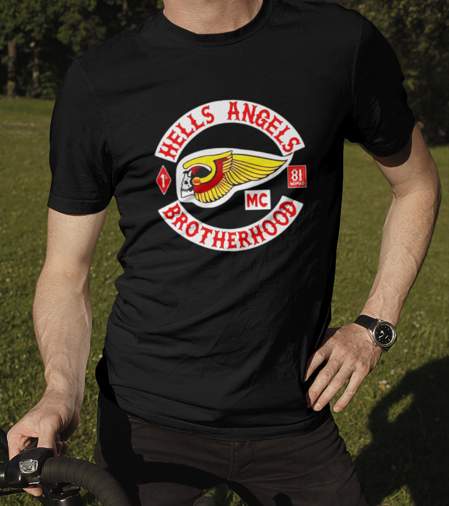 Hells Angels Brotherhood MC Skull Wing 81 Nomad 1% T-Shirt