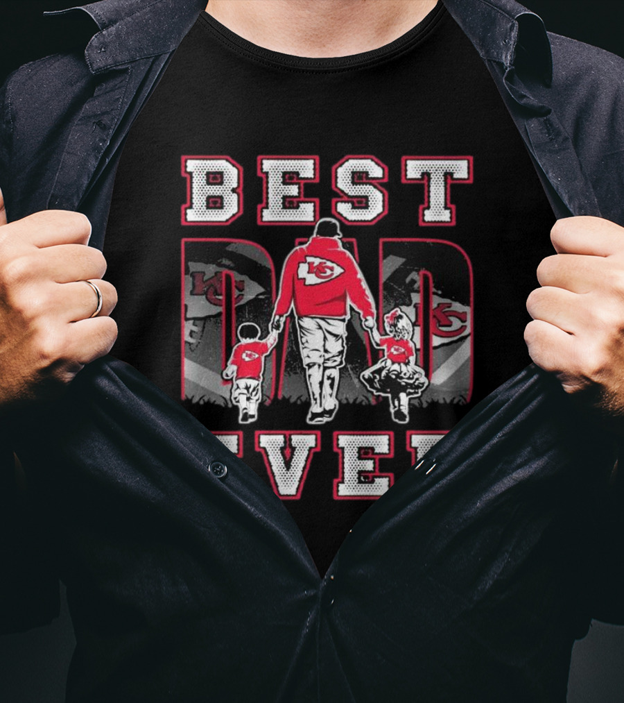 Kansas City Chiefs Best Dad Ever Family Walking Chiefs T-Shirt
