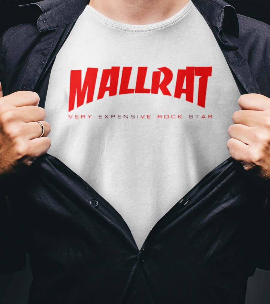Mallrat Very Expensive Rock Star Red Text Distressed T-Shirt