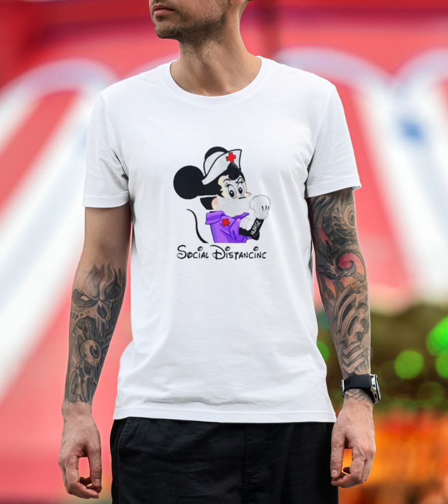 Minnie Mouse Nurse Social Distancing T-Shirt