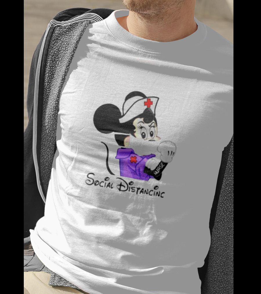 Minnie Mouse Nurse Social Distancing T-Shirt