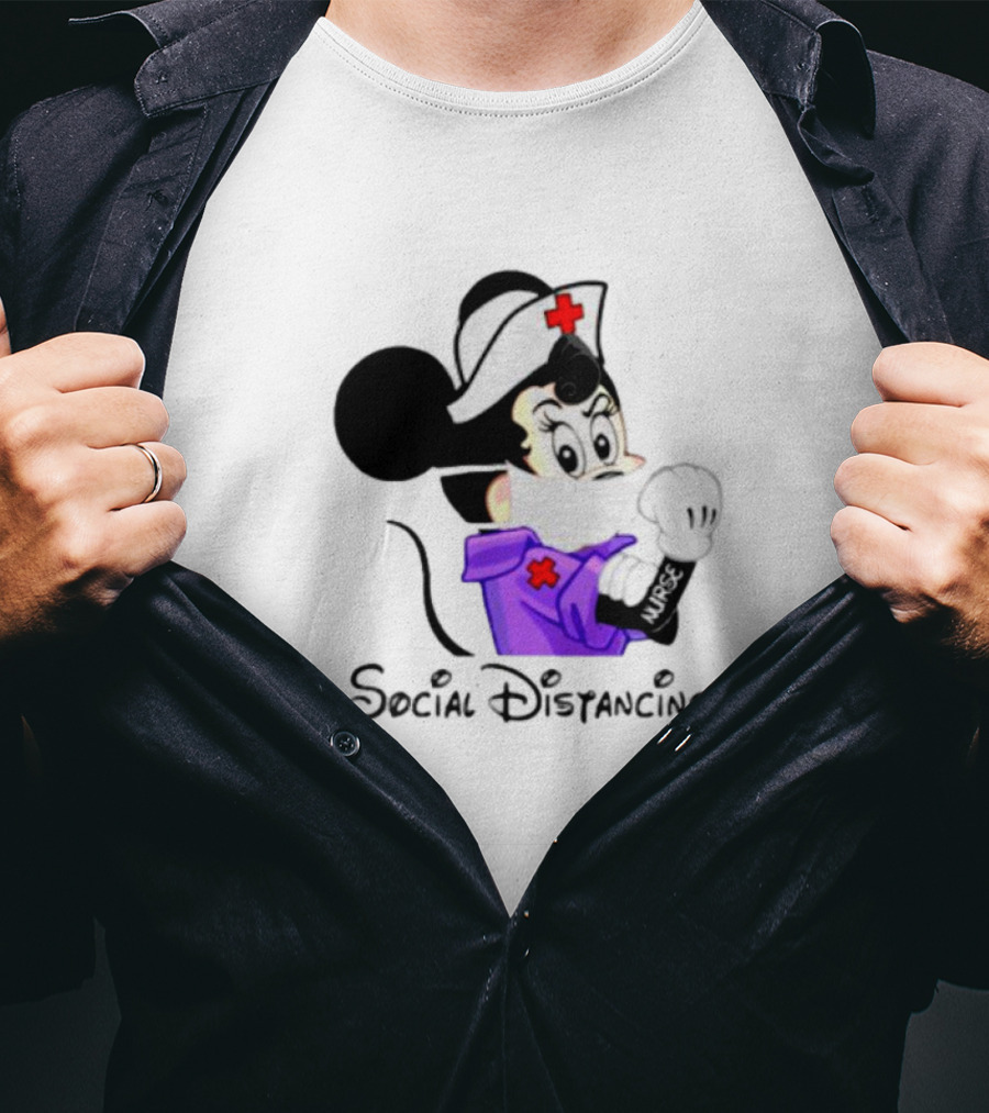 Minnie Mouse Nurse Social Distancing T-Shirt