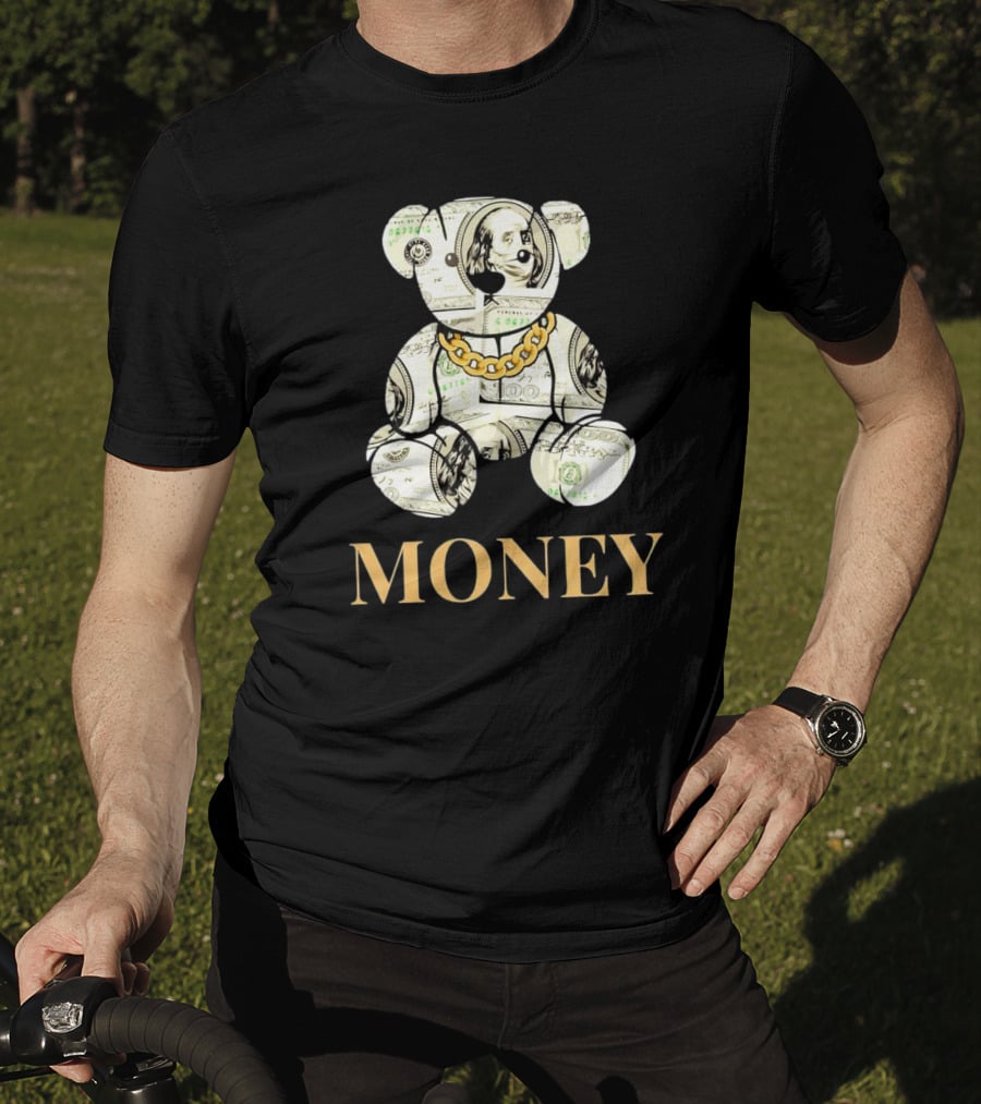 Money Dollar Bear With Gold Chain T-Shirt