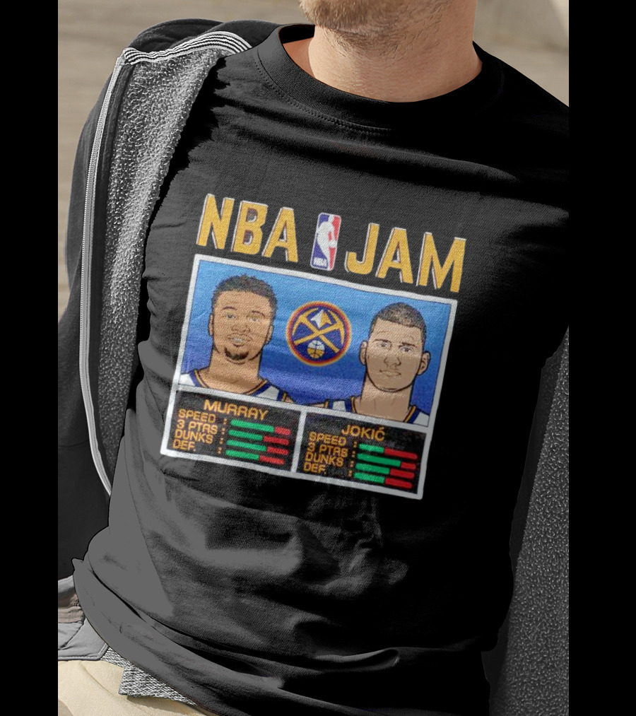 NBA Jam Denver Nuggets Jamal Murray Nikola Jokić Stats T-Shirt