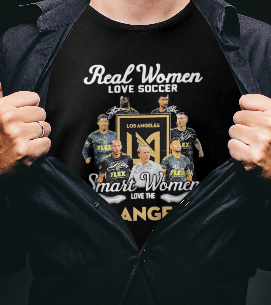 Real Women Love Soccer Smart Women Love The Los Angeles FC Football Team Icons T-Shirt