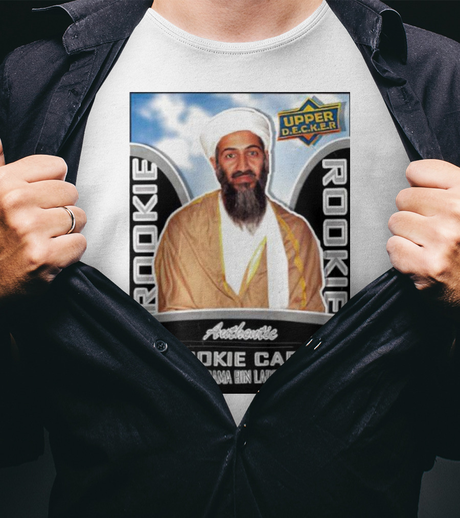 Authentic Upper Decker Rookie Card Osama Bin Laden T-Shirt