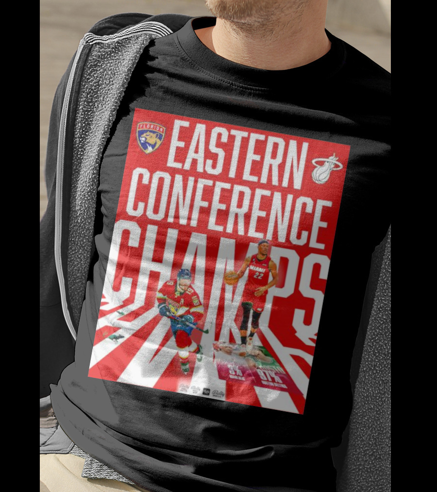 Florida Panthers And Miami Heat Eastern Conference Champs 91 Percent Win Rate T-Shirt
