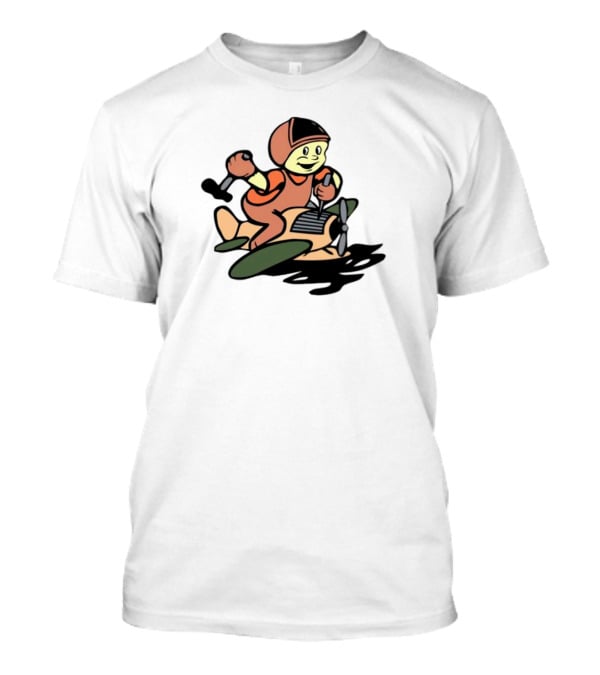 Throw Back Frog Fixonauts Retro Pilot Frog Airplane T-Shirt