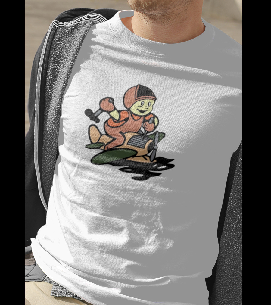 Throw Back Frog Fixonauts Retro Pilot Frog Airplane T-Shirt