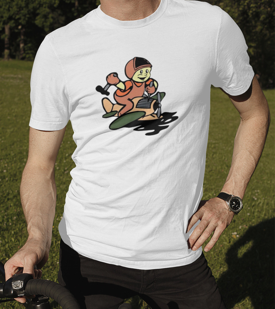 Throw Back Frog Fixonauts Retro Pilot Frog Airplane T-Shirt