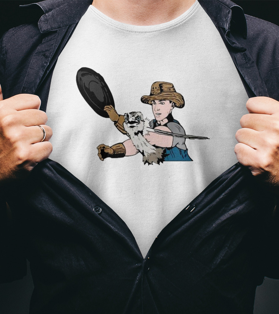 Urban Rescue Ranch Cowboy Kevin Smack With Raccoon Companion T-Shirt