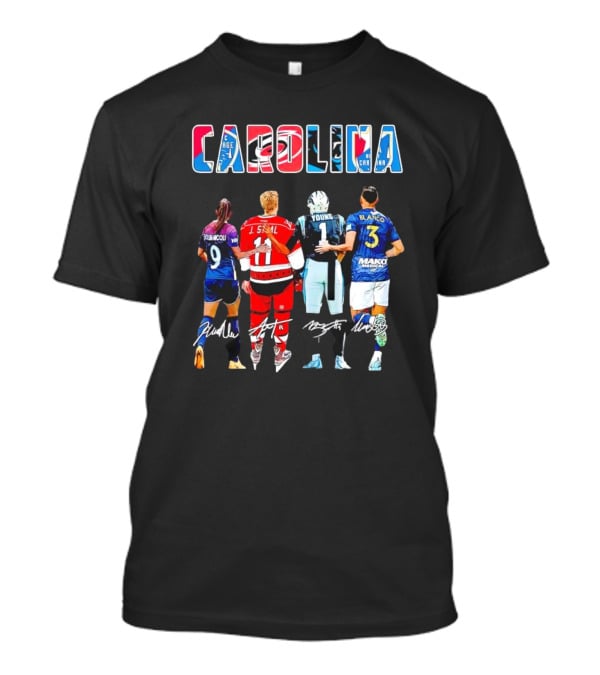 Carolina Football And Soccer Players Kerolin Nicoli J. Staal Bryce Young Nelson Flores Blanco Signatures T-Shirt