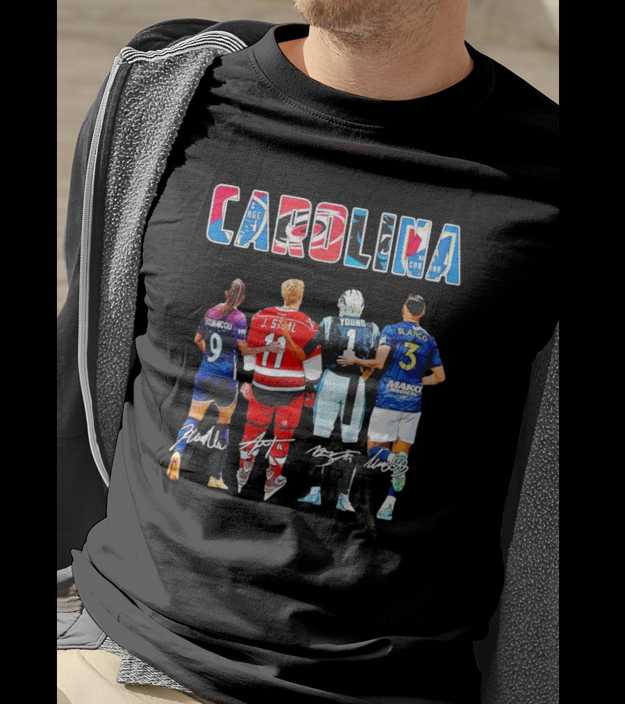 Carolina Football And Soccer Players Kerolin Nicoli J. Staal Bryce Young Nelson Flores Blanco Signatures T-Shirt