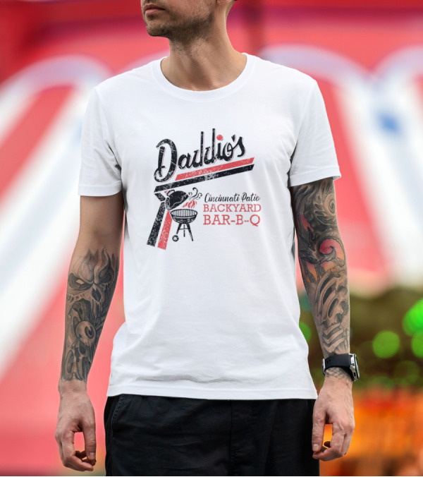 Premium T-Shirt: Daddio’s Cincinnati Patio Backyard Bar-B-Q T-Shirt Daddio’s Cincinnati Patio Backyard Bar-B-Q T-Shirt