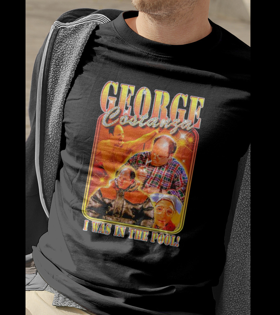 George Costanza I Was In The Pool Vintage Humor Collage T-Shirt