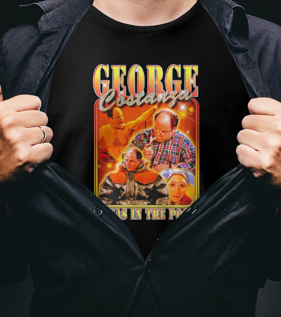 George Costanza I Was In The Pool Vintage Humor Collage T-Shirt