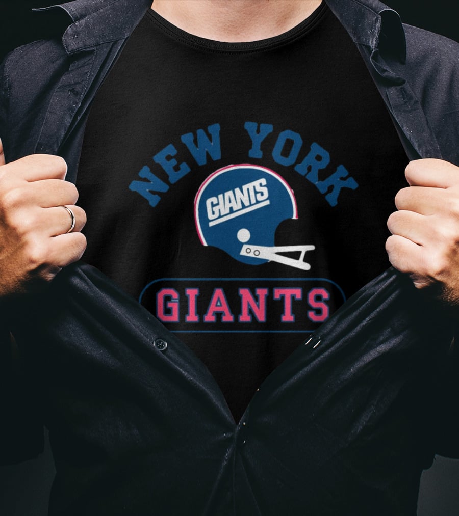 New York Giants Throwback Helmet Giants Homage Tri-Blend T-Shirt