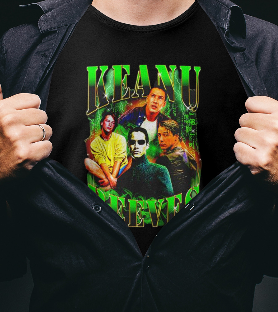 Keanu Reeves Matrix Visual Styles And Characters T-Shirt