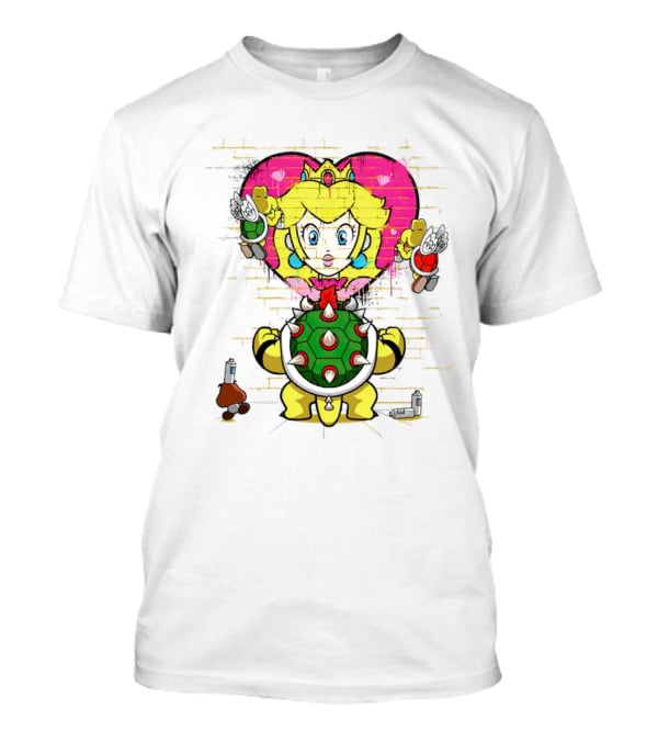 Princess Peach Graffiti Bowser Wall T-Shirt