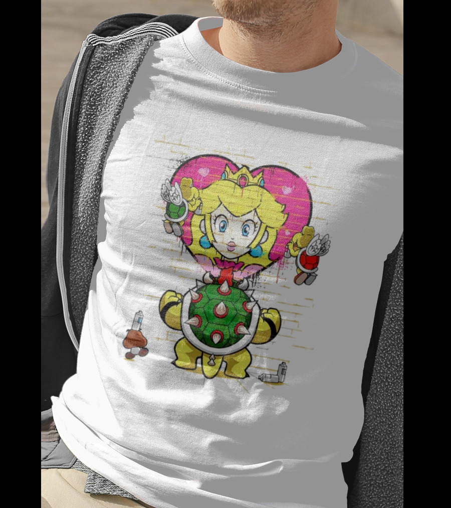 Princess Peach Graffiti Bowser Wall T-Shirt