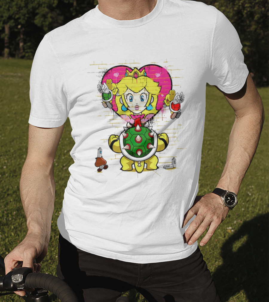 Princess Peach Graffiti Bowser Wall T-Shirt