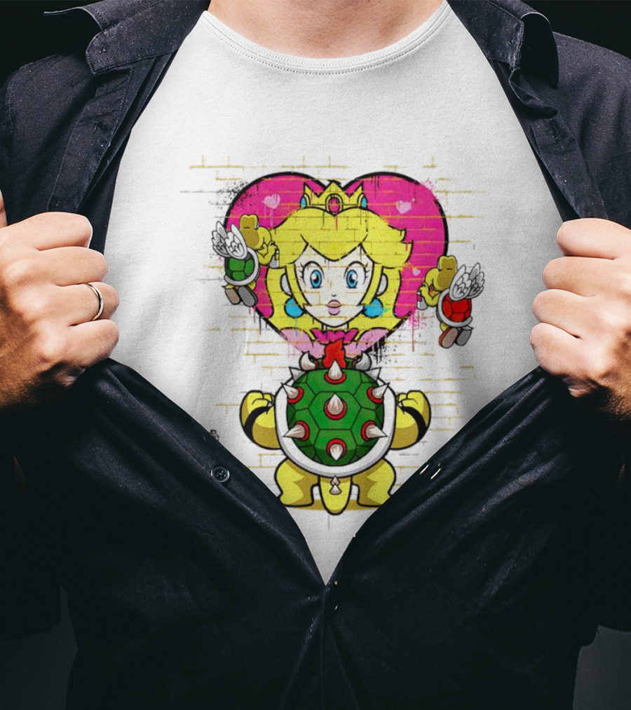 Princess Peach Graffiti Bowser Wall T-Shirt