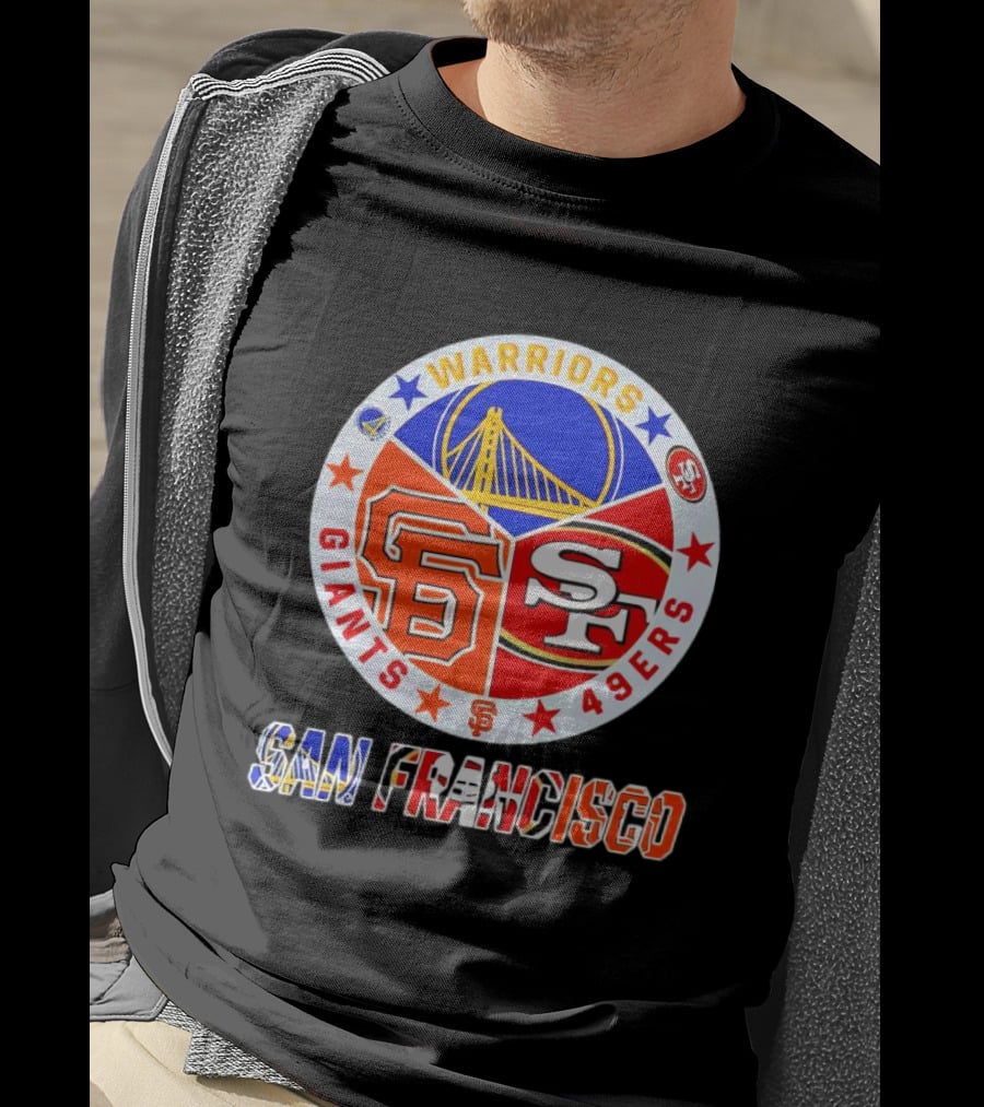 San Francisco Warriors Giants 49ers Logos Trio T-Shirt