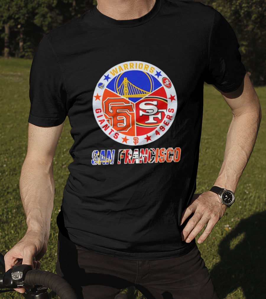 San Francisco Warriors Giants 49ers Logos Trio T-Shirt