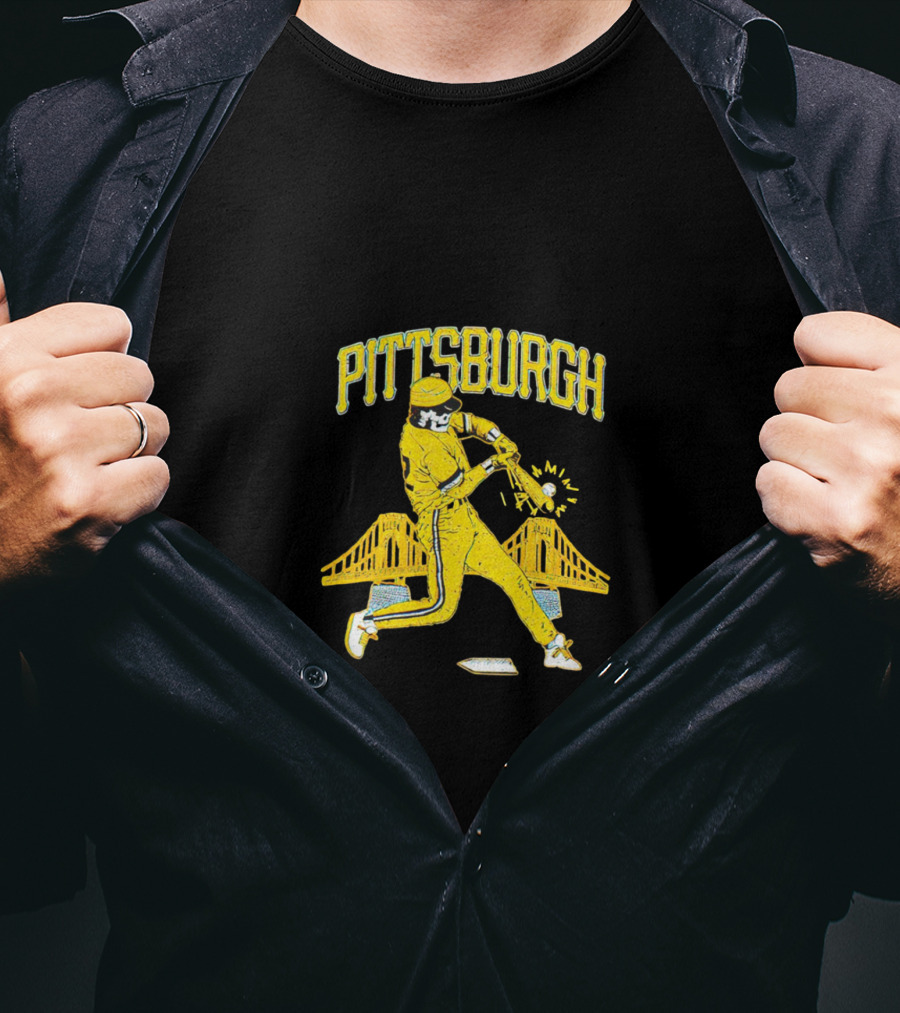 Pittsburgh Skeleton Baseball With Bridges And Pirate T-Shirt