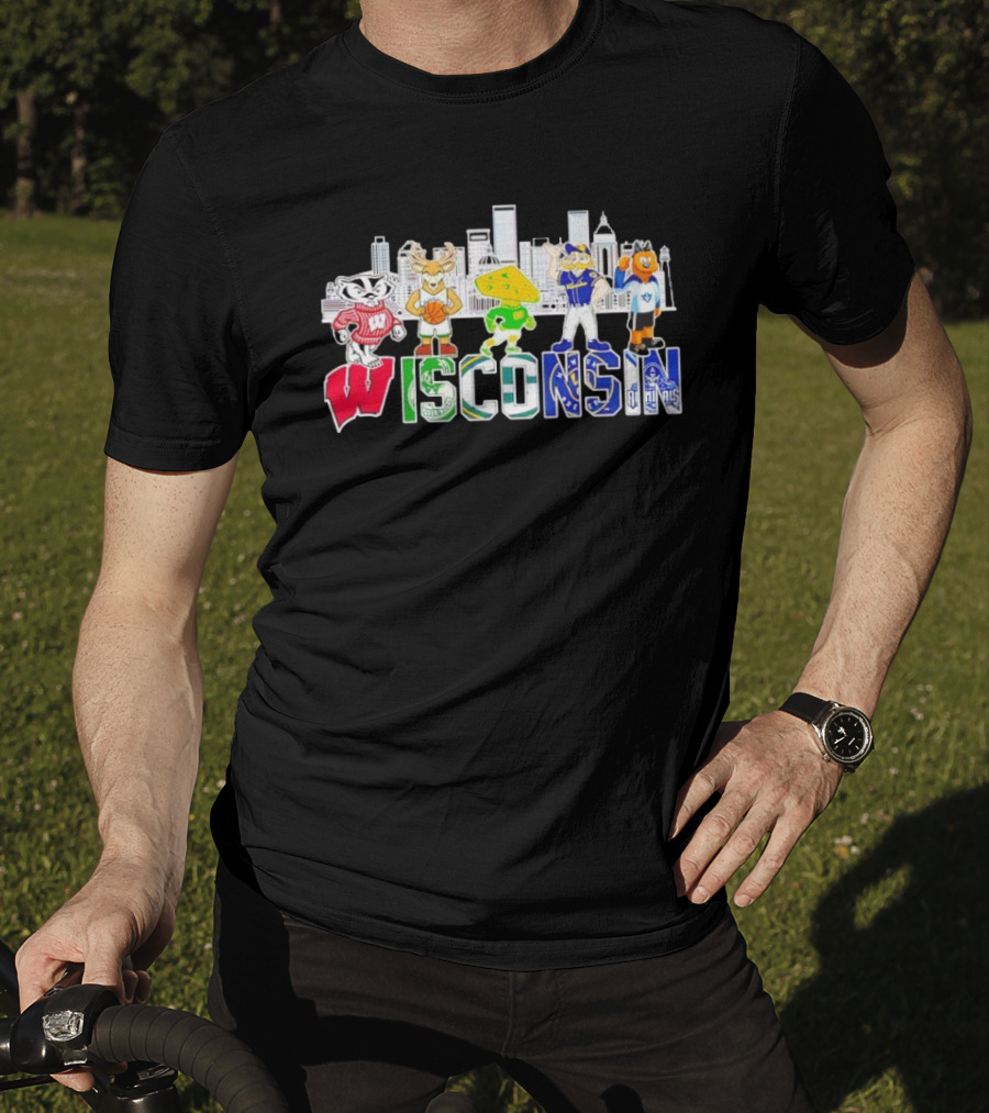 Wisconsin Mascot Skyline City Sports Team All-Stars T-Shirt