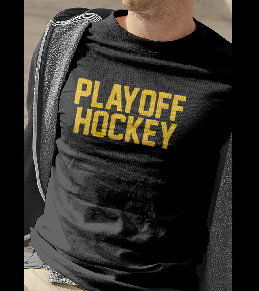 Dave Portnoy Playoff Hockey Black And Gold Text T-Shirt