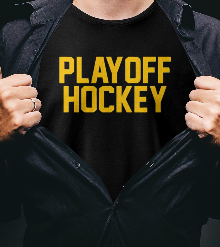 Dave Portnoy Playoff Hockey Black And Gold Text T-Shirt