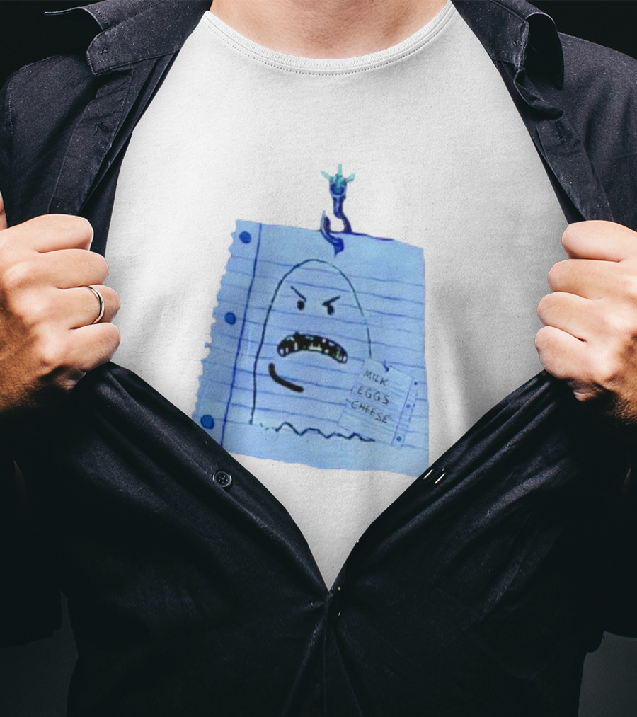Ghost Holding Milk Eggs Cheese List On Notebook Paper T-Shirt