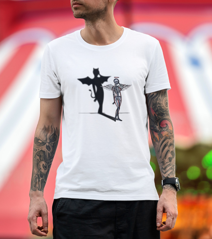 Marcos Alvarado Her Shadow Angel Skeleton Devil T-Shirt