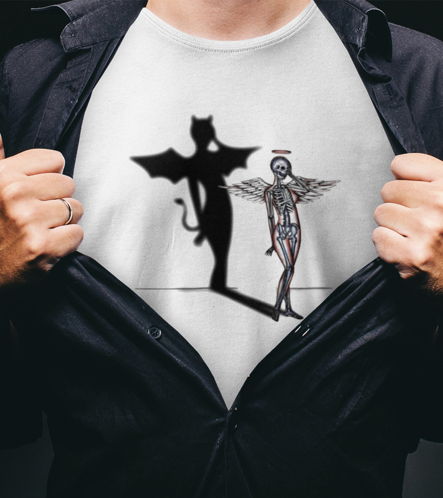 Marcos Alvarado Her Shadow Angel Skeleton Devil T-Shirt