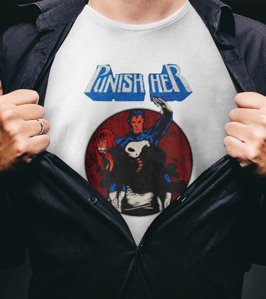 Punish Her Marvel Comic Style Hero With Red-Haired Woman T-Shirt