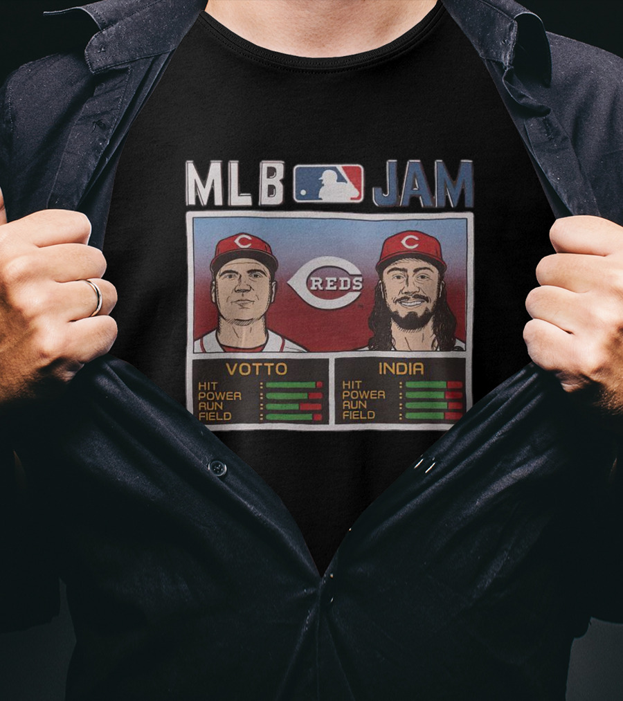MLB Jam Reds Votto India Player Stats T-Shirt