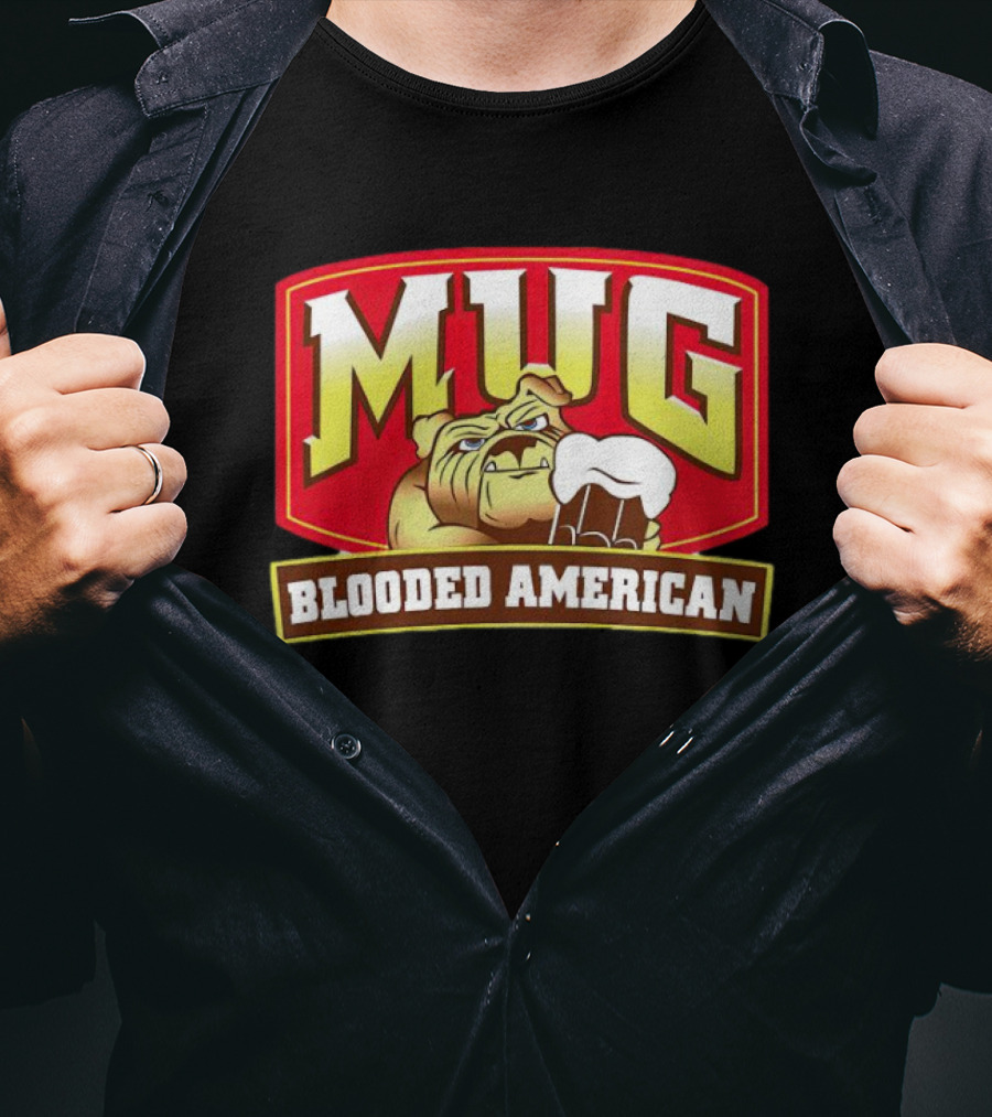 Mug Blooded American Bulldog Holding Beer Mug T-Shirt