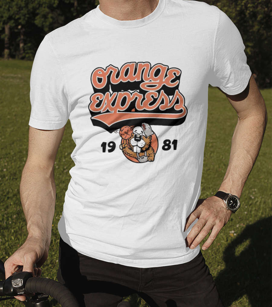 Orange Express 1981 OSU Basketball Beavers Cartoon T-Shirt