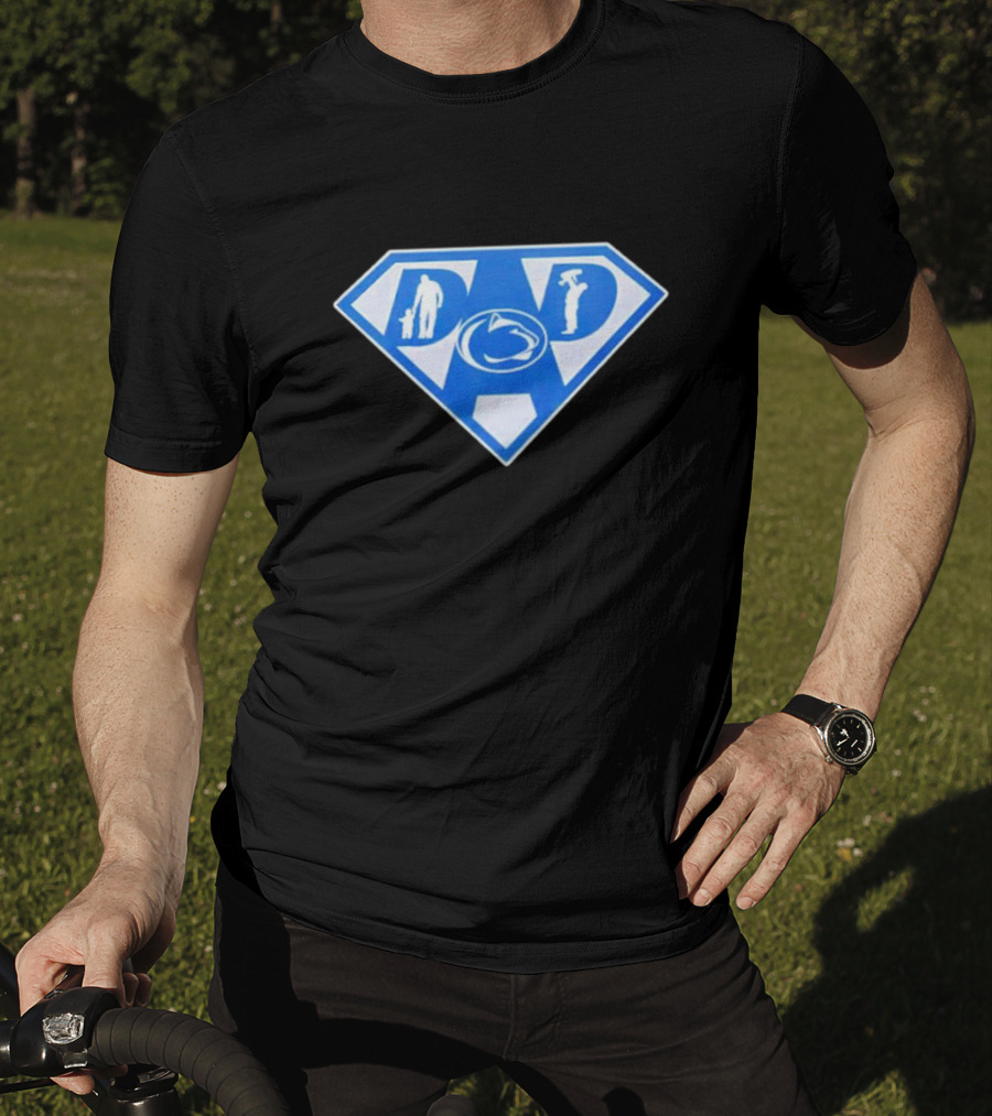 Penn State Nittany Lions Dad Superhero Emblem T-Shirt