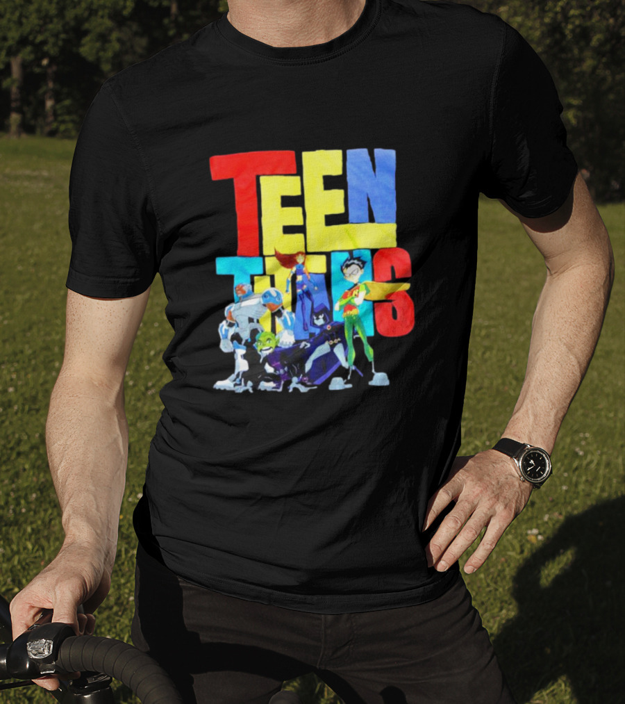 Teen Titans Cartoon Characters Group Pose T-Shirt