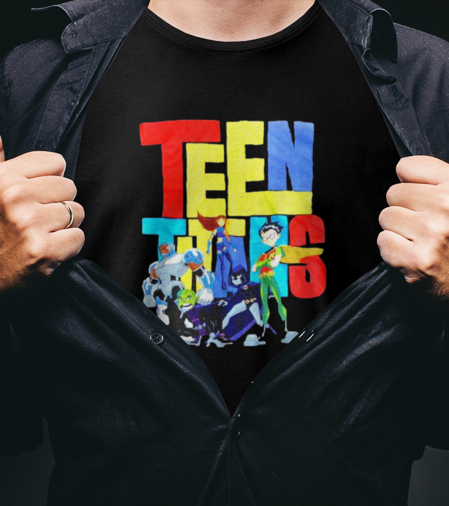 Teen Titans Cartoon Characters Group Pose T-Shirt