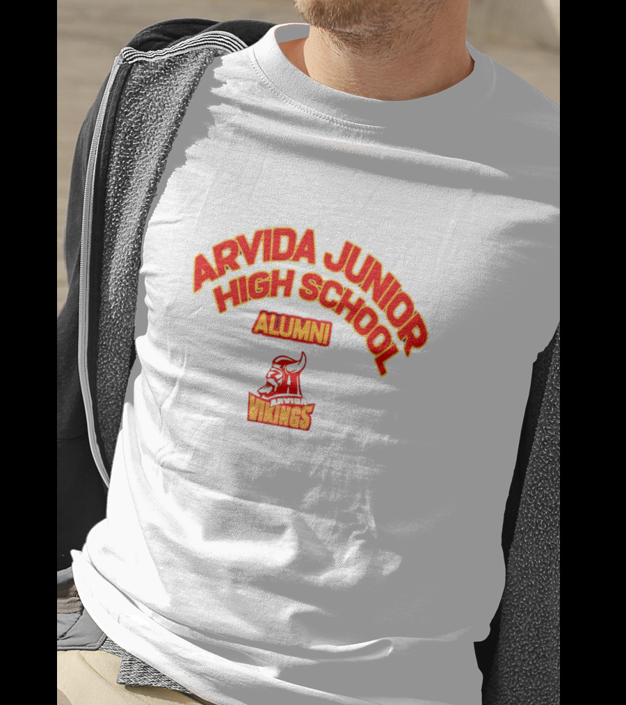 Arvida Junior High School Alumni Vikings Red And Yellow Viking T-Shirt
