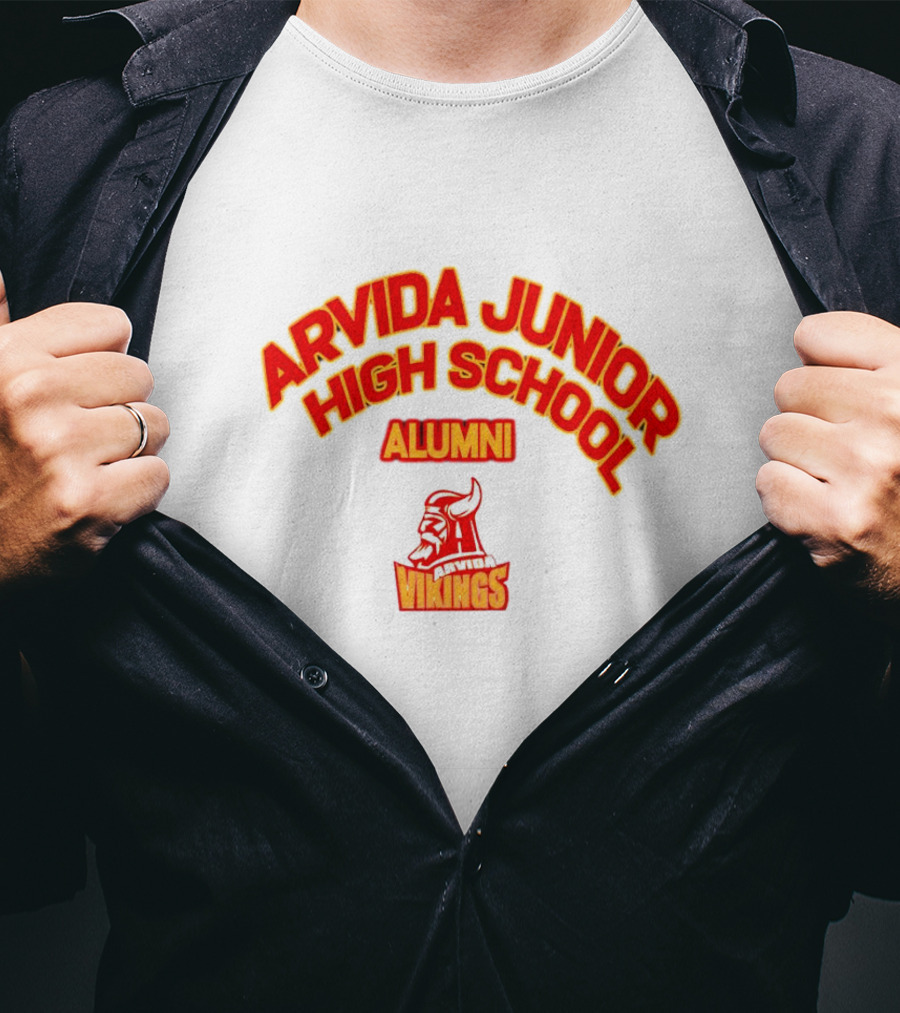 Arvida Junior High School Alumni Vikings Red And Yellow Viking T-Shirt
